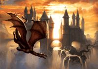 Dragon Sunset Poster 
